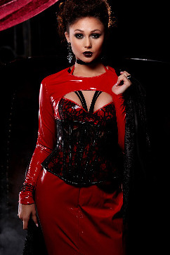 Ariana Marie Sexy vampire - red dress and high heels treat