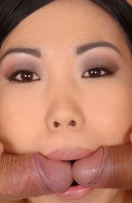 Nicolina Asian Cutie Sucks Two Shafts